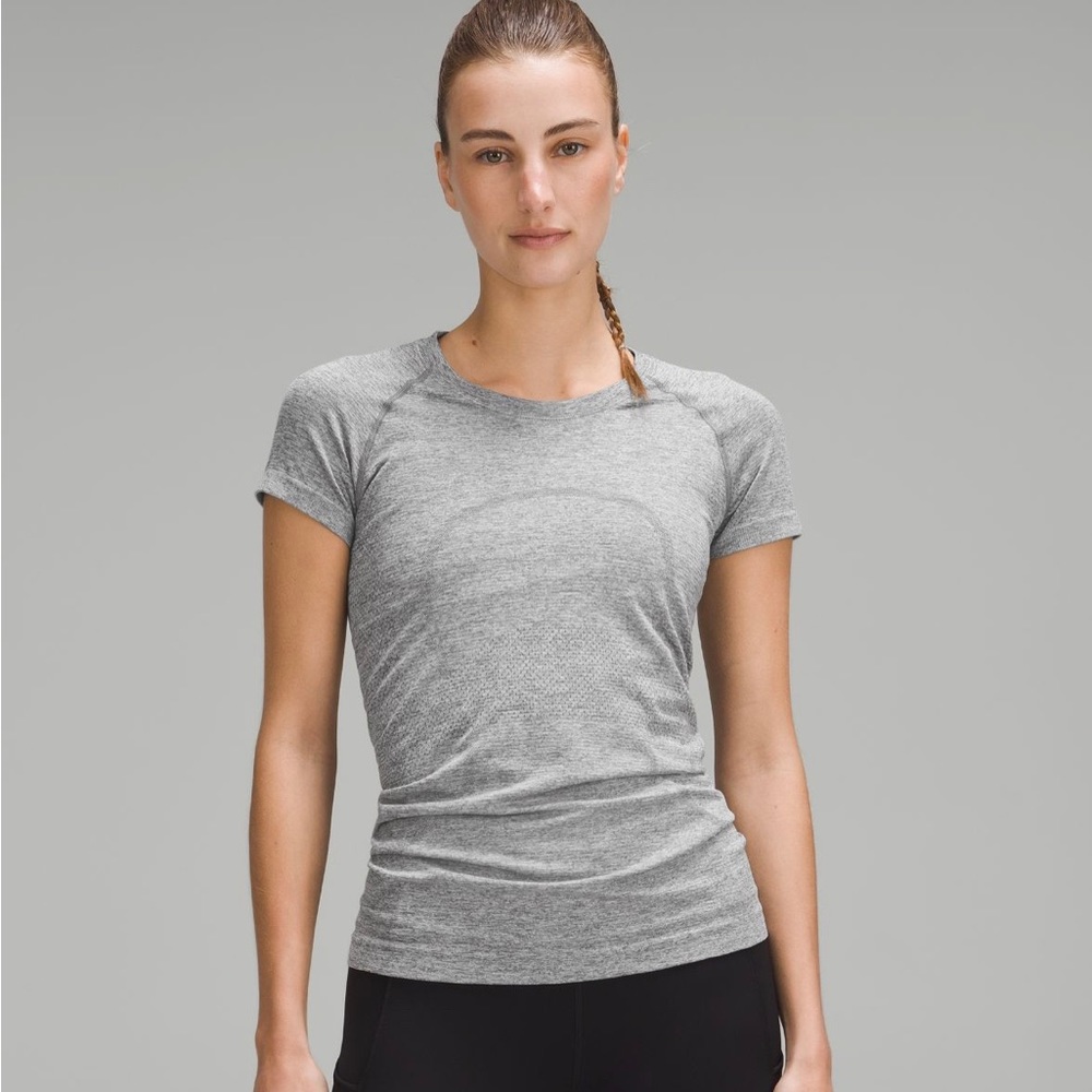 lululemon short sleeve swiftly tech gray size 10